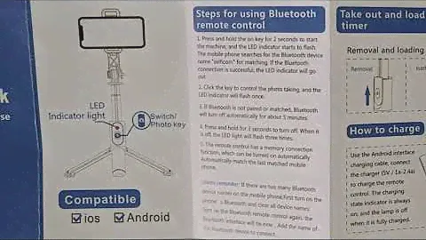 MONOPOD-TRIPOD WITH BLUETOOTH REMOTE CONTROL Model: R6 ISA Монопод трипод с Bluetooth пультом R6 ISA
