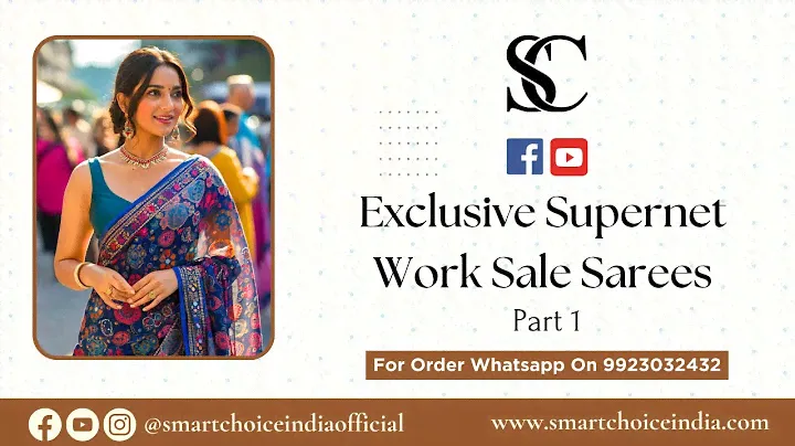 Exclusive Supernet Work Sale live Sarees  | For Booking :- 9923032432 l Smart Choice