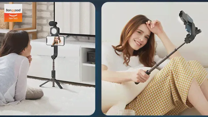 BlitzWolf BW-BS15 bluetooth Tripod Selfie Stick with Fill Light & Microphone - Banggood New Tech